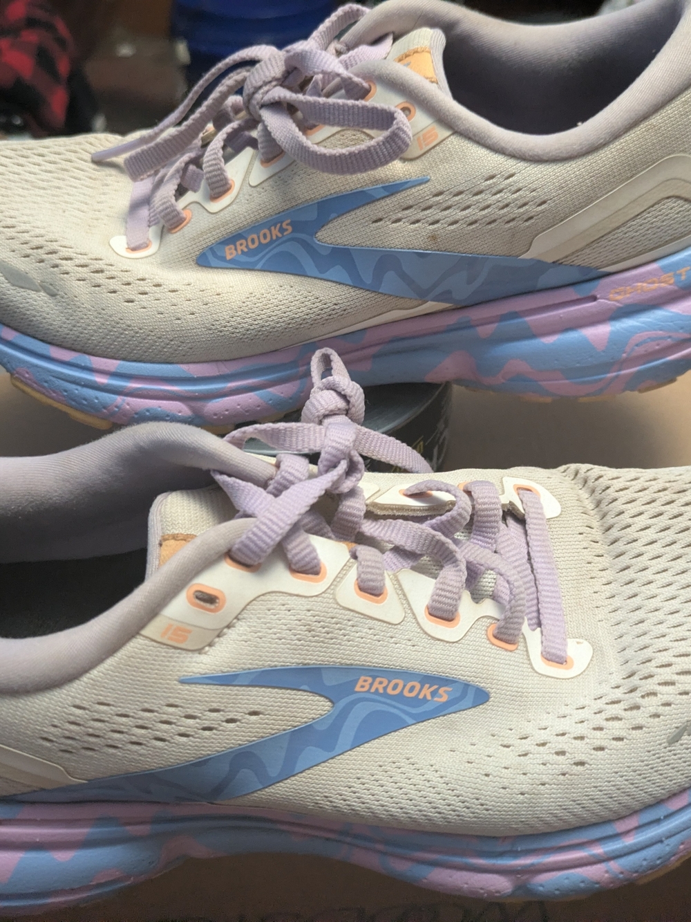 Brooks Ghost 15 Women’s Lavender & Light Blue Running Shoes Size 7.5